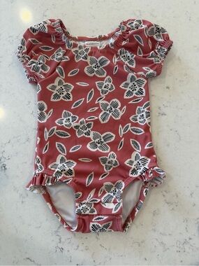 Hanna Andersson baby girls' Floral Short-Sleeve One-Piece Swimsuit